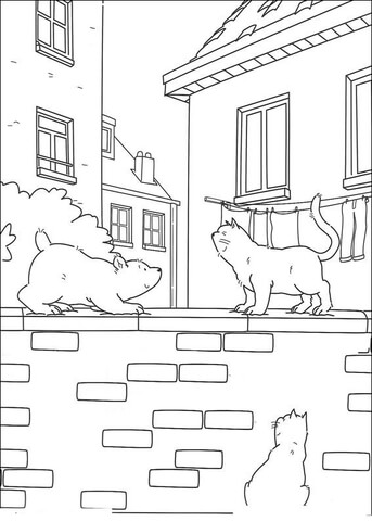 Lars Meets A Cat  Coloring Page